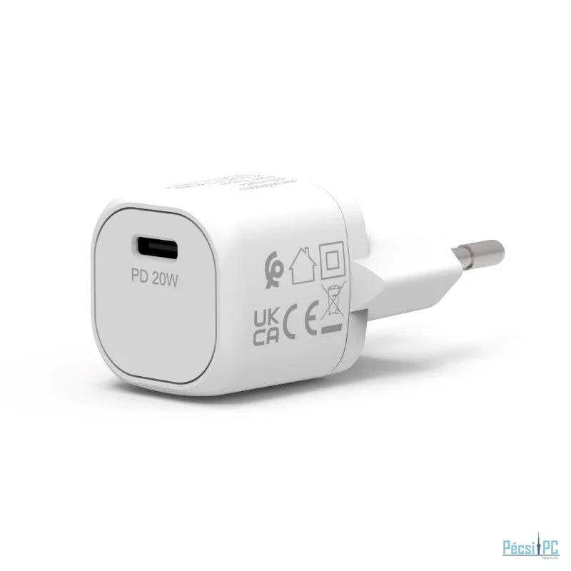 Port Designs 20W USB-C Pocket Wall Charger White
