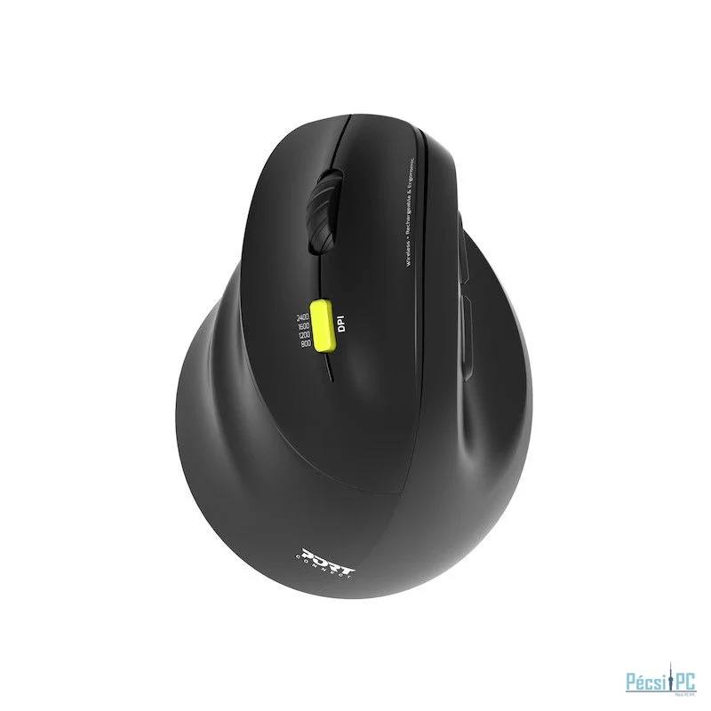 Port Designs Left-hand 2.4 GHz Bluetooth rechargeable Ergo Mouse Black