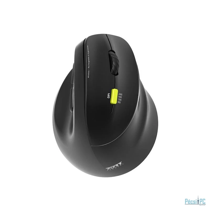 Port Designs Right-hand 2.4 GHz Bluetooth rechargeable Ergo Mouse Black