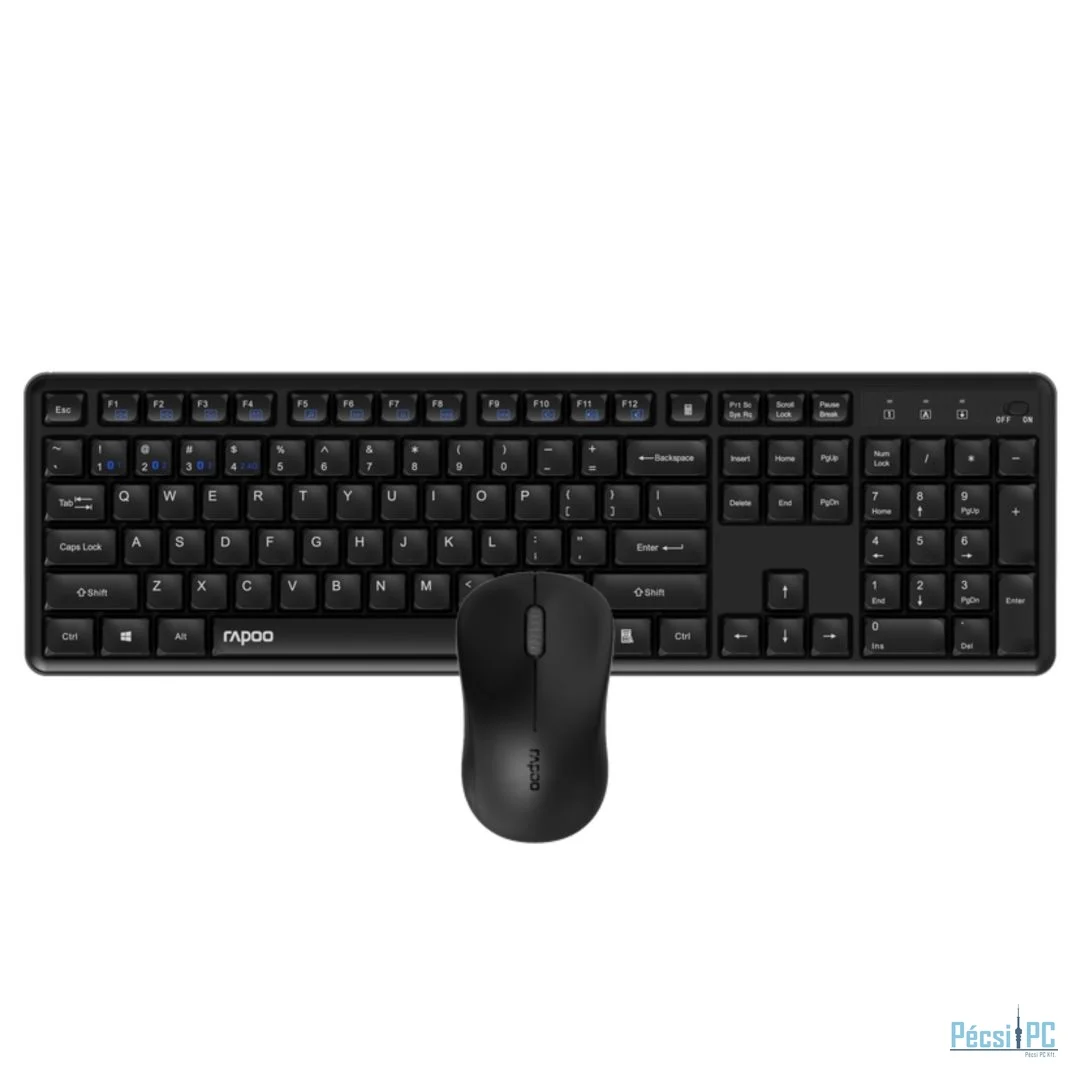 Rapoo 8150M Silent Multi-mode Wireless Bluetooth Keyboard Combo Black HU