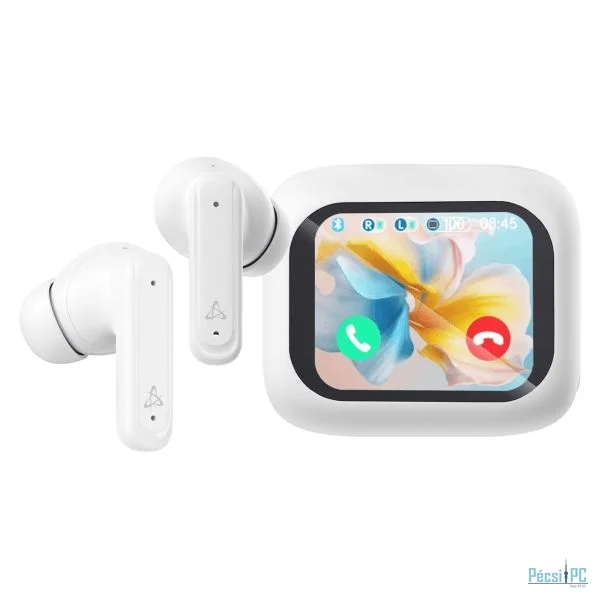 SBOX EB-TWS08 Bluetooth Earphones with ANC Touch Display White