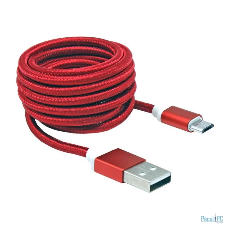 SBOX USB-microUSB kábel Red 1,5m