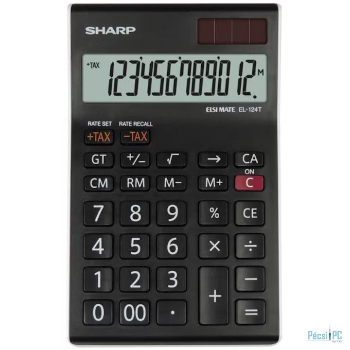 Sharp EL-124TWH Asztali számológép Black