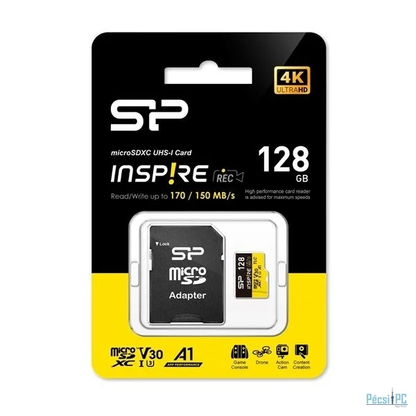 Silicon Power 128GB microSDXC Class 10 U3 V30 A1 + adapterrel