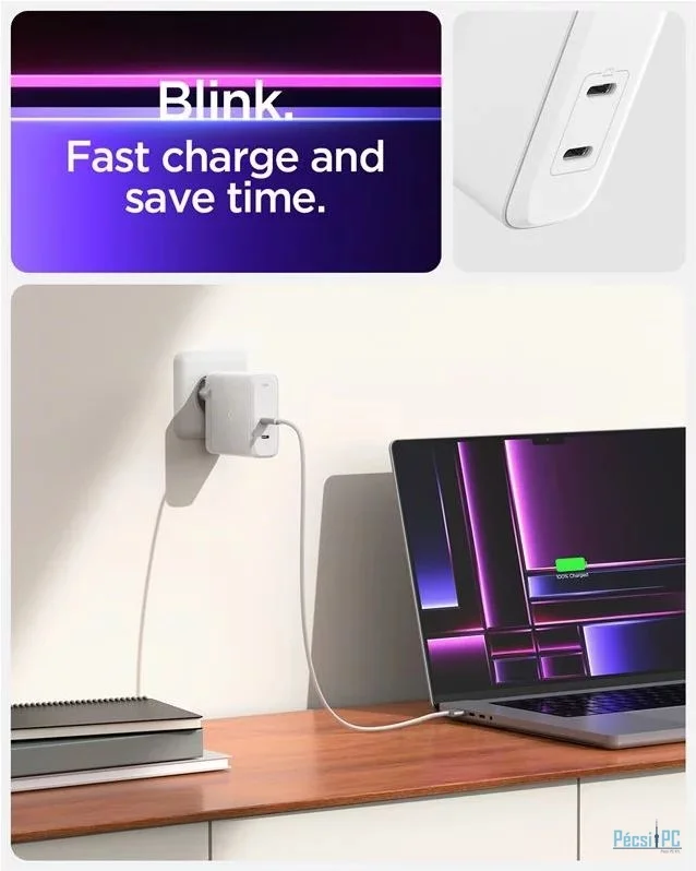 Spigen ArcStation Pro 140W Wall Charger GaN / 2-Port White