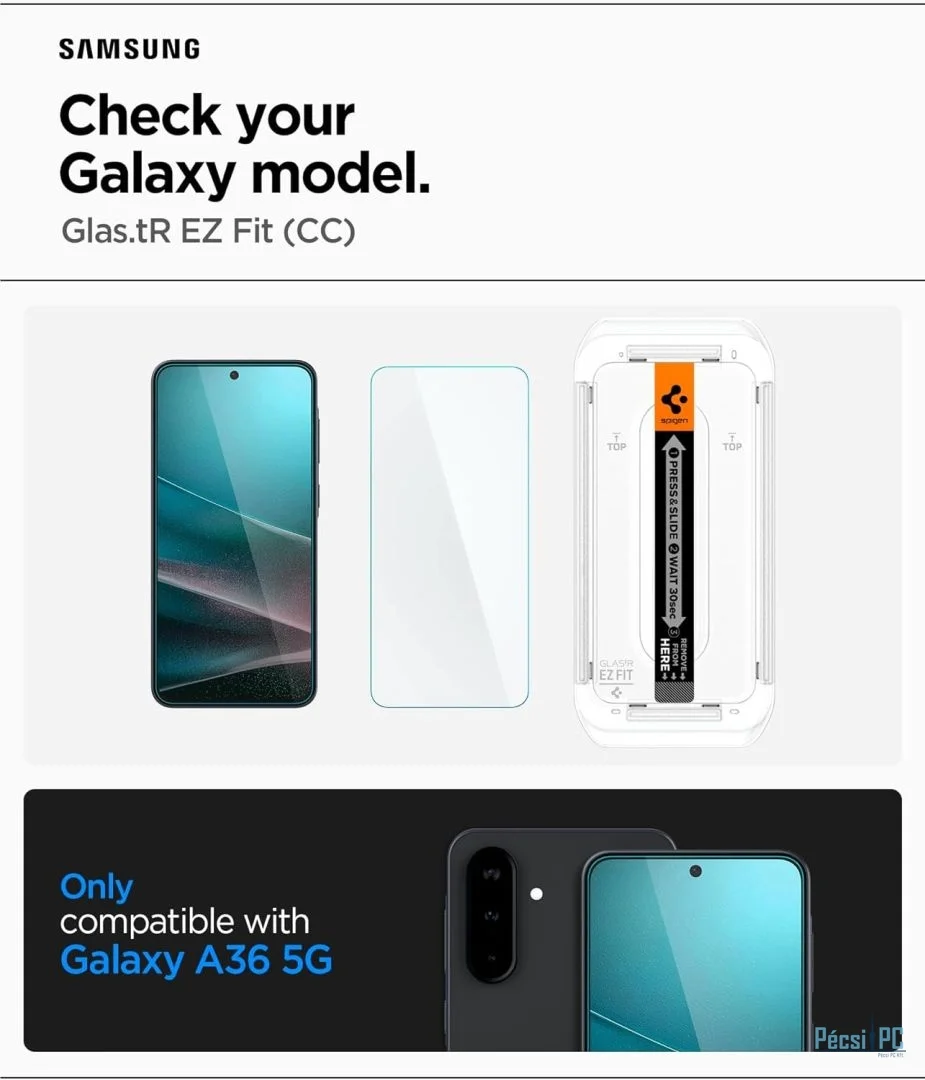 Spigen Glass tR EZ Fit 2 Pack Samsung Galaxy A36 5G Tranparency