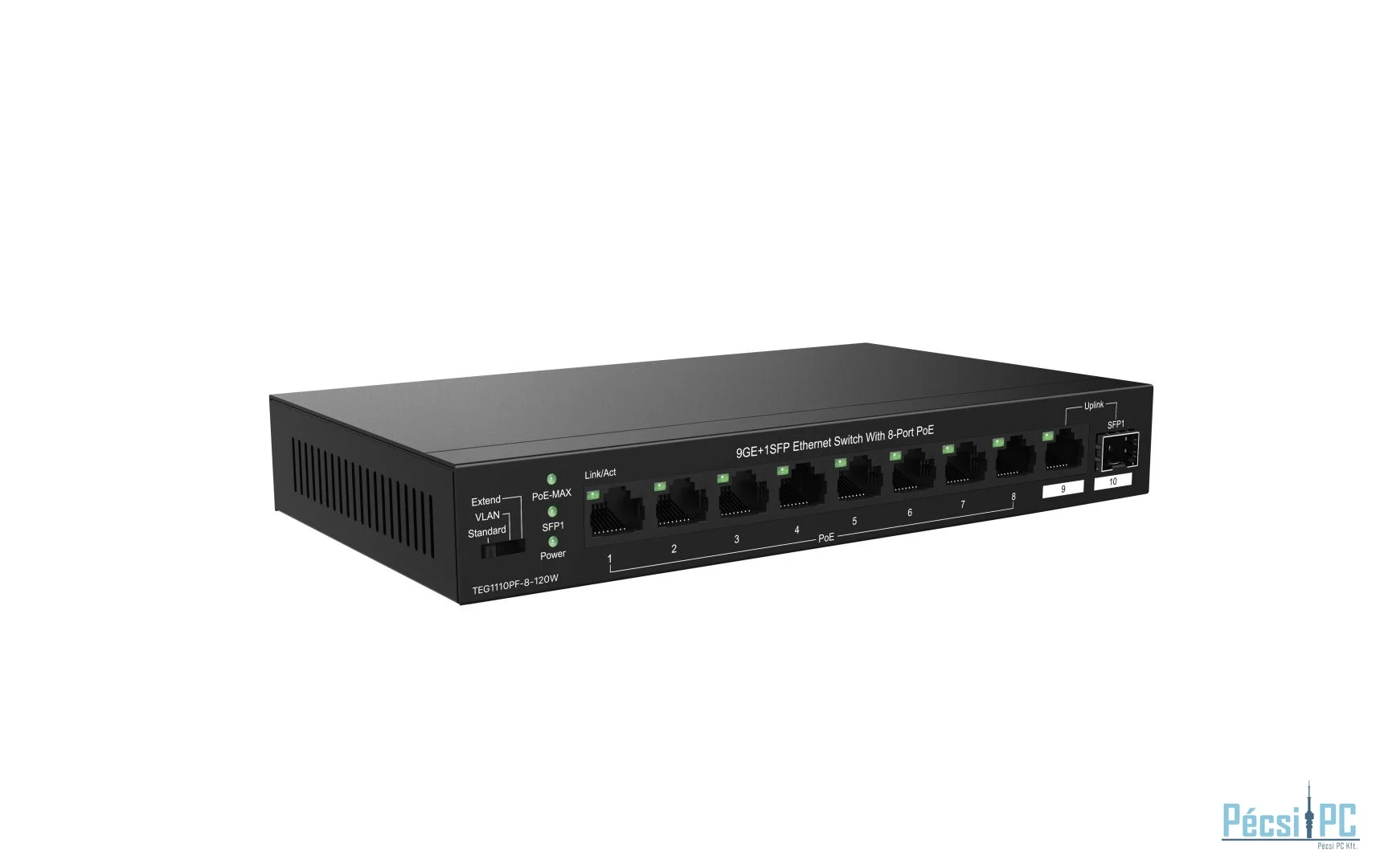 Tenda TEG1110PF-8-120W  9GE+1SFP Ethernet Switch With 8-Port PoE