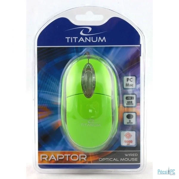 Titanium TM102G Raptor Wired Mouse Green