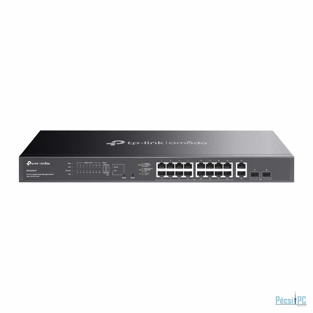 TP-Link ES220GMP Omada 20-Port Gigabit Easy Managed Switch with 16-Port PoE+