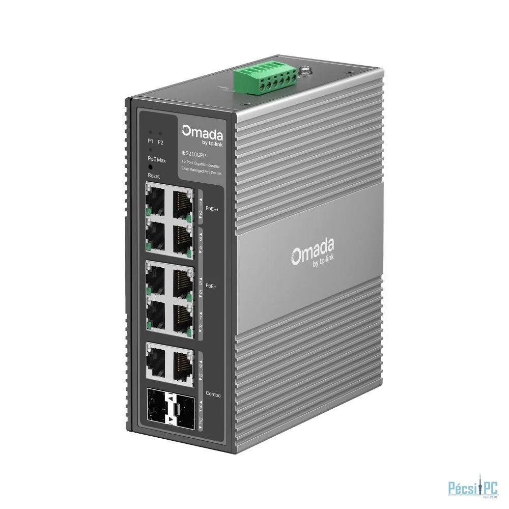 TP-Link IES210GPP Omada 10-Port Gigabit Industrial Easy Managed Switch with 6-Port PoE+ and 2-Port PoE++