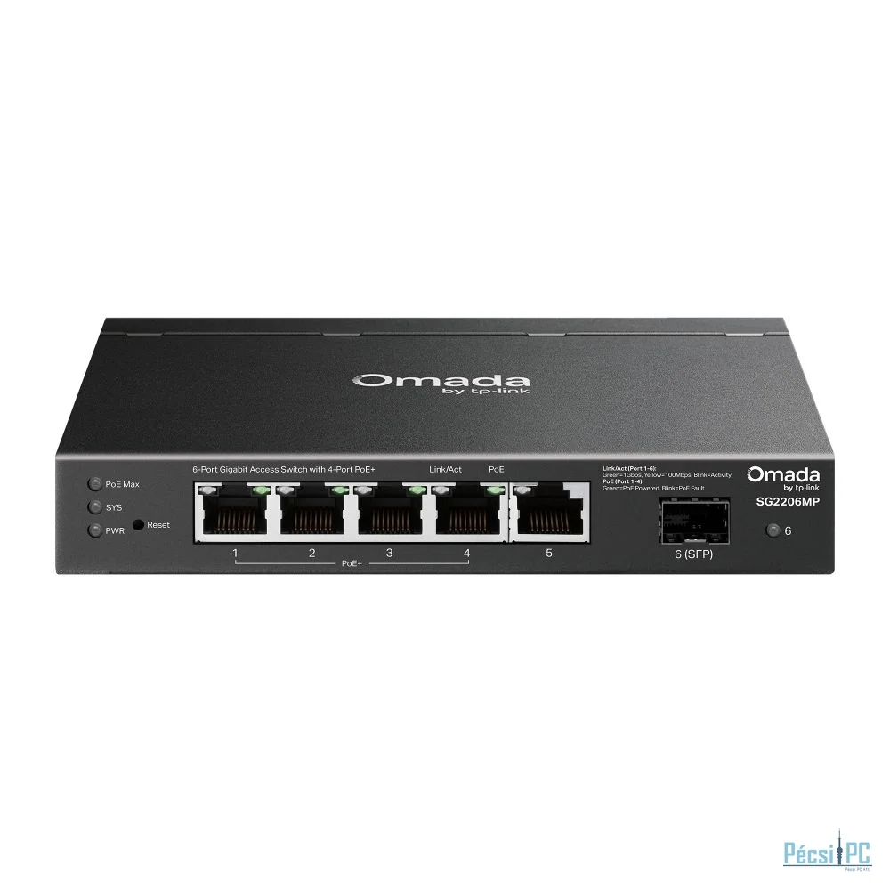 TP-Link SG2206MP Omada Access 6-Port Gigabit Switch with 4-Port PoE+