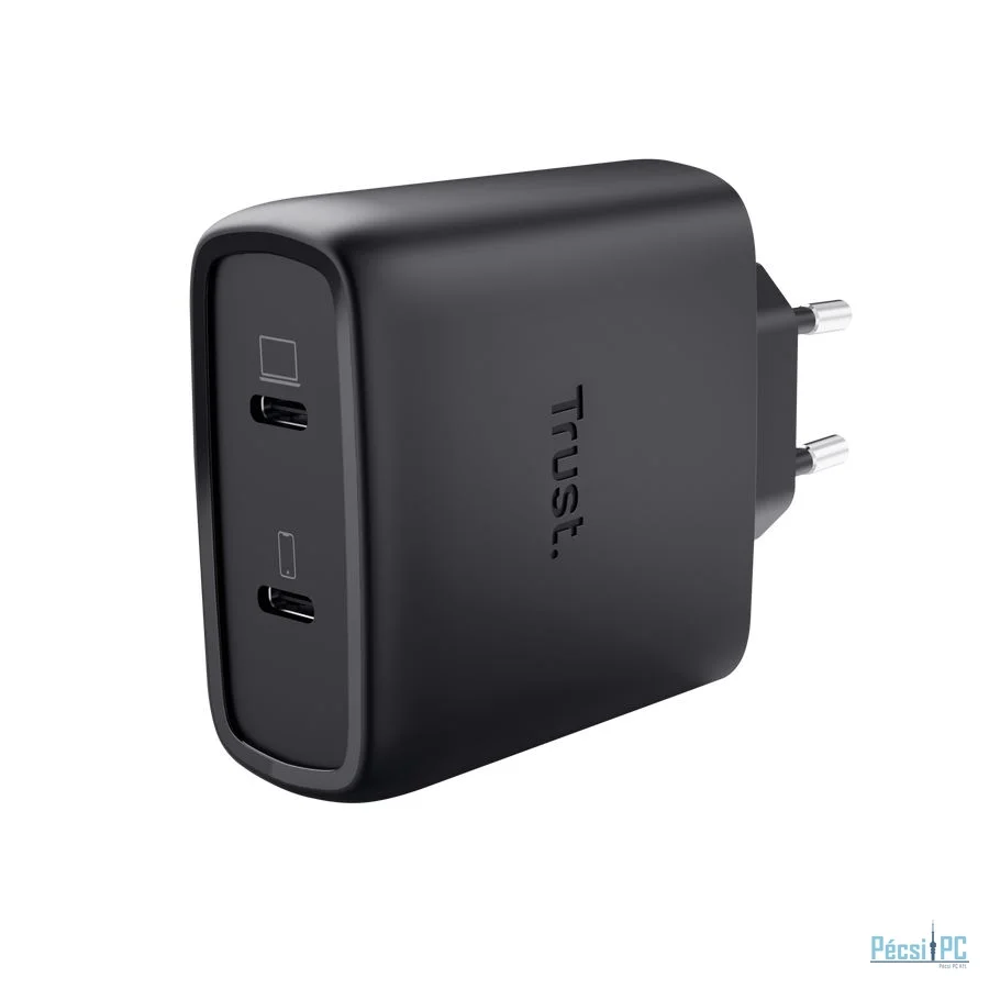 Trust Maxo 65W 2-Port USB-C GaN Charger Black
