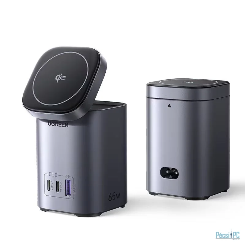 UGREEN Nexode 65W GaN 15W Qi2 Wireless Charger Grey