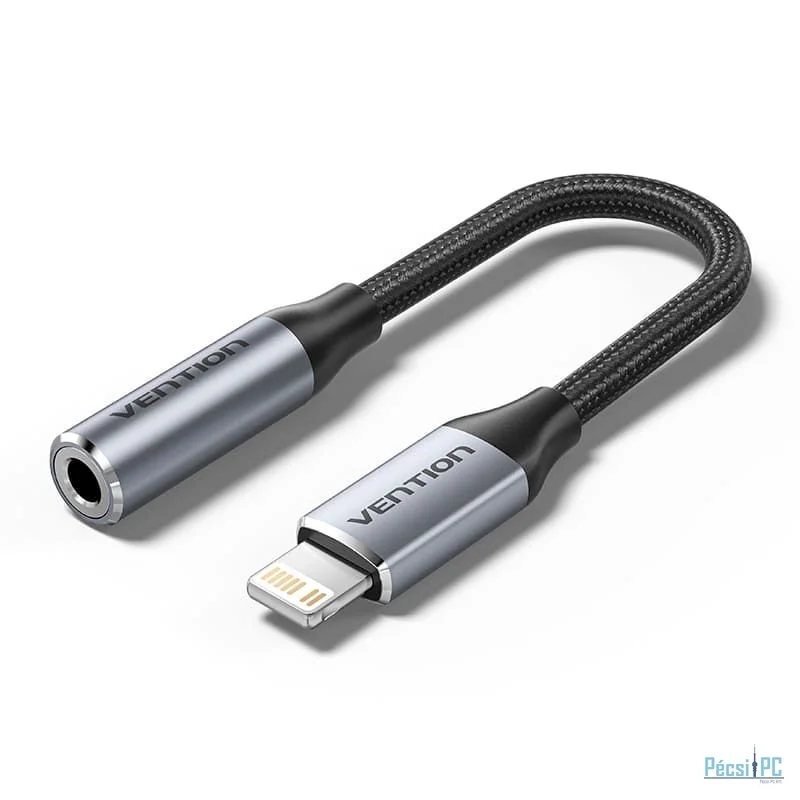 Vention Cotton Braided Lightning Male to 3,5mm Earphone Jack Adapter Aluminum Alloy Type