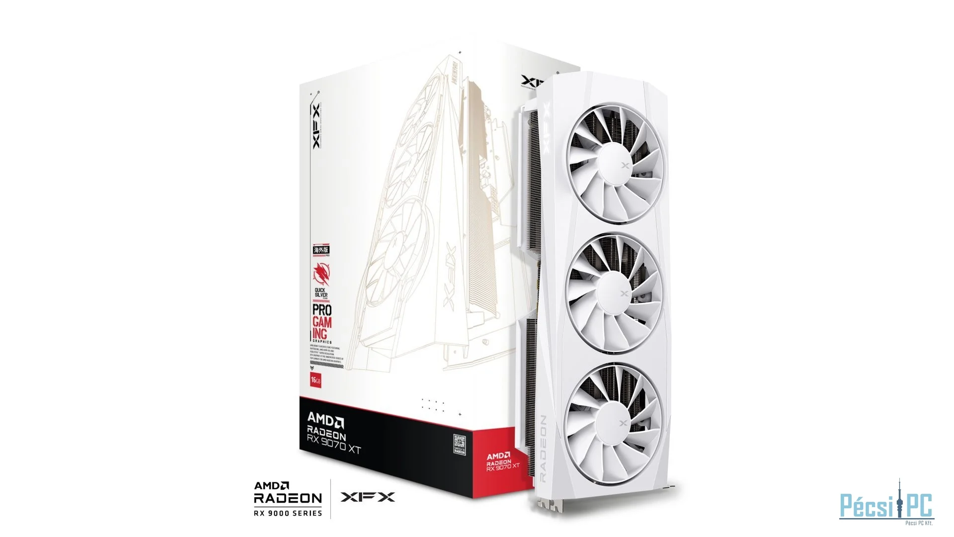 XFX RX9070 XT 16GB DDR6 Quicksilver Gaming White