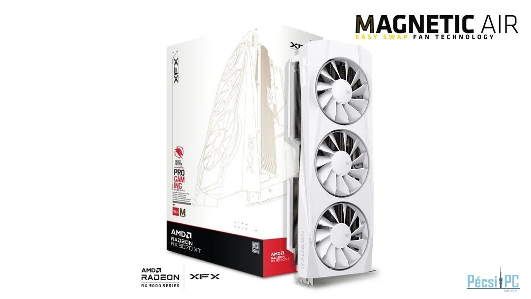 XFX RX9070 XT White 16GB DDR6 Quicksilver Magnetic Air Edition