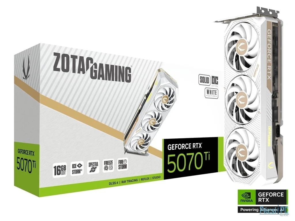 Zotac GeForce RTX5070 TI 16GB GDDR7 Solid Core OC White Edition
