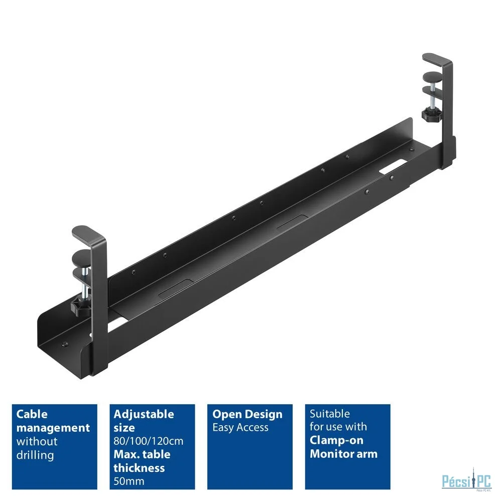 ACT AC8376 Under Desk Extendable Cable Management Tray with Clamp Mount