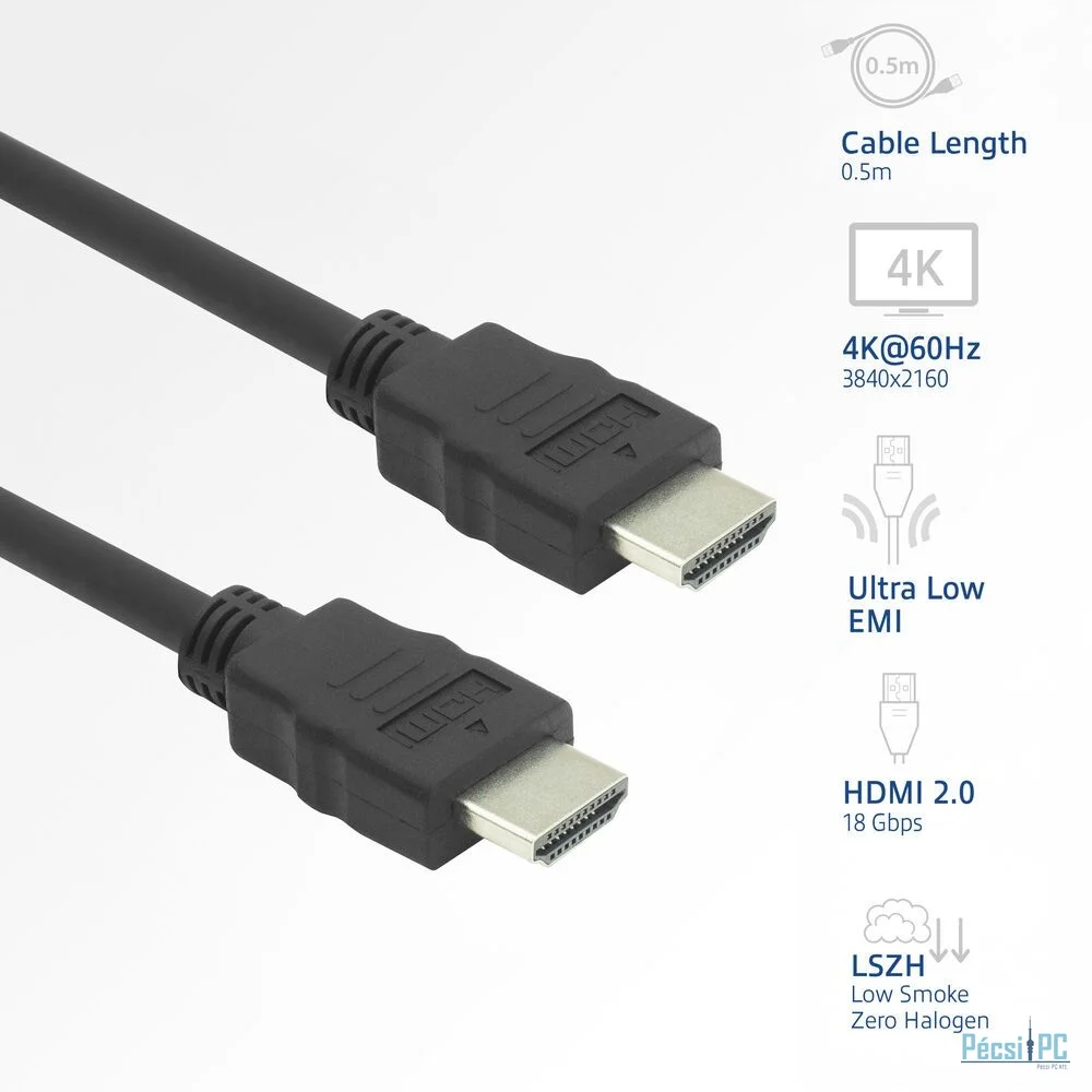 ACT HDMI 4K LSZH Premium High Speed cable v2.0 HDMI-A male to HDMI-A male 7m Black