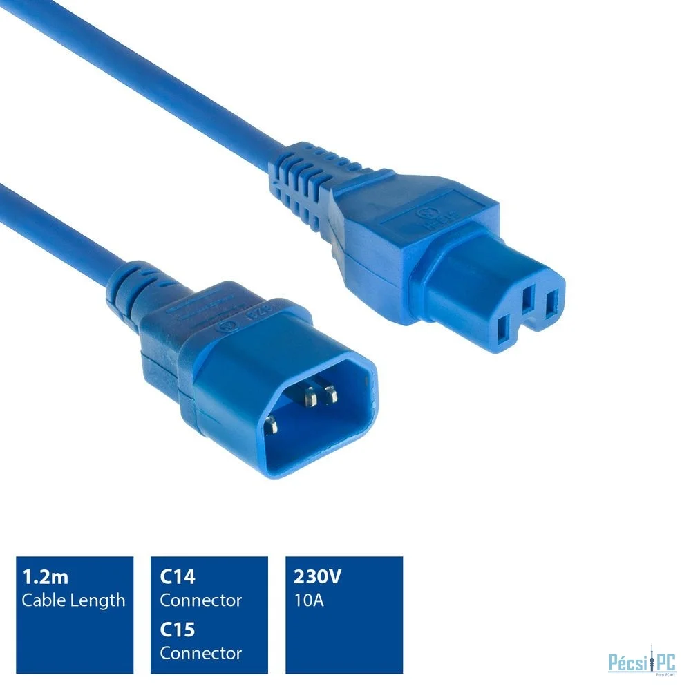 ACT Powercord C14 - C15 1,2m Blue