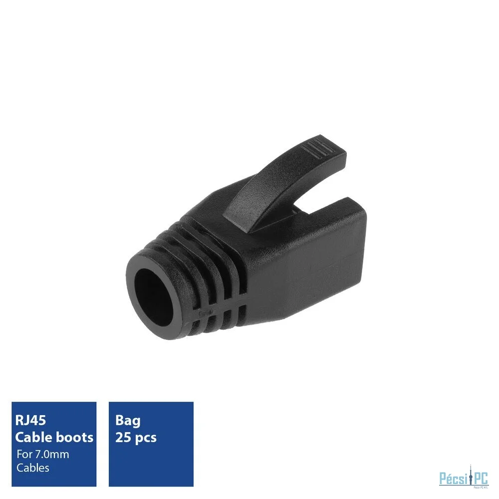 ACT RJ45 boot for 7.0 mm cable 25db Black