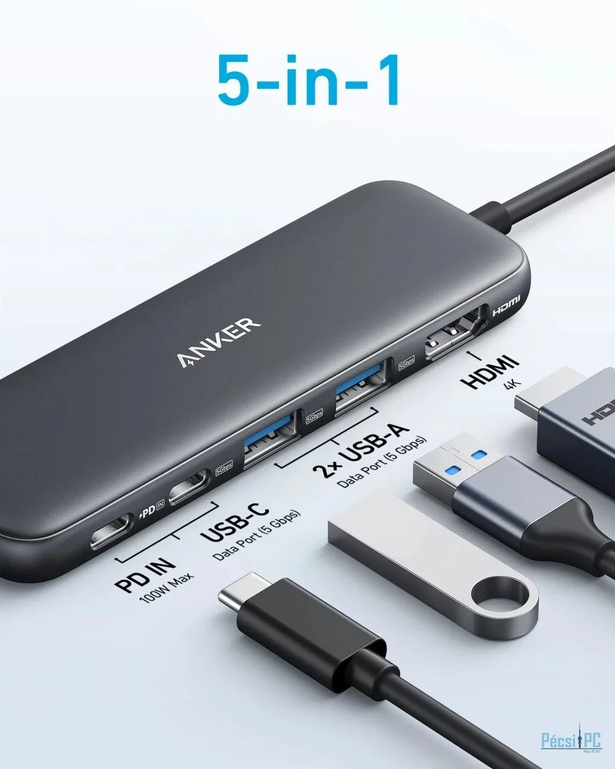 ANKER 332 USB-C Hub (5-in-1) Black