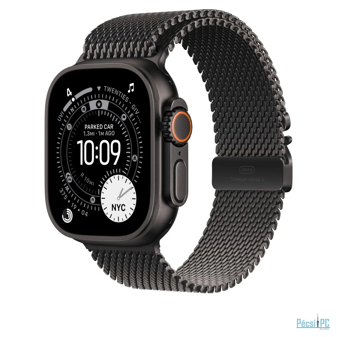 Apple Watch 49mm Loop: Medium Titanium Milanese Loop Black