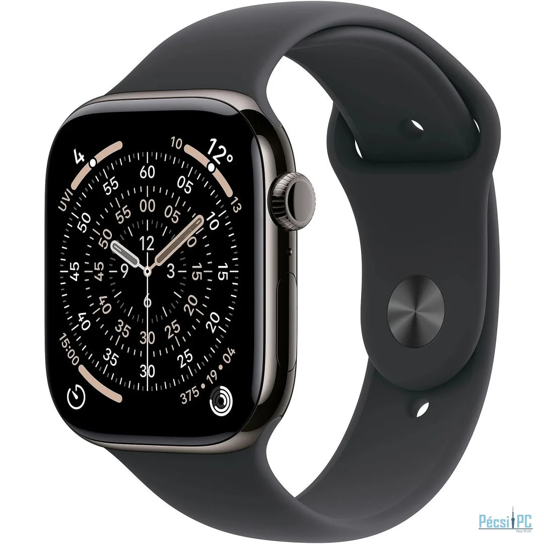 Apple Watch S11 Cellular 42mm Slate Titanium Case with Black Sport Band M/L
