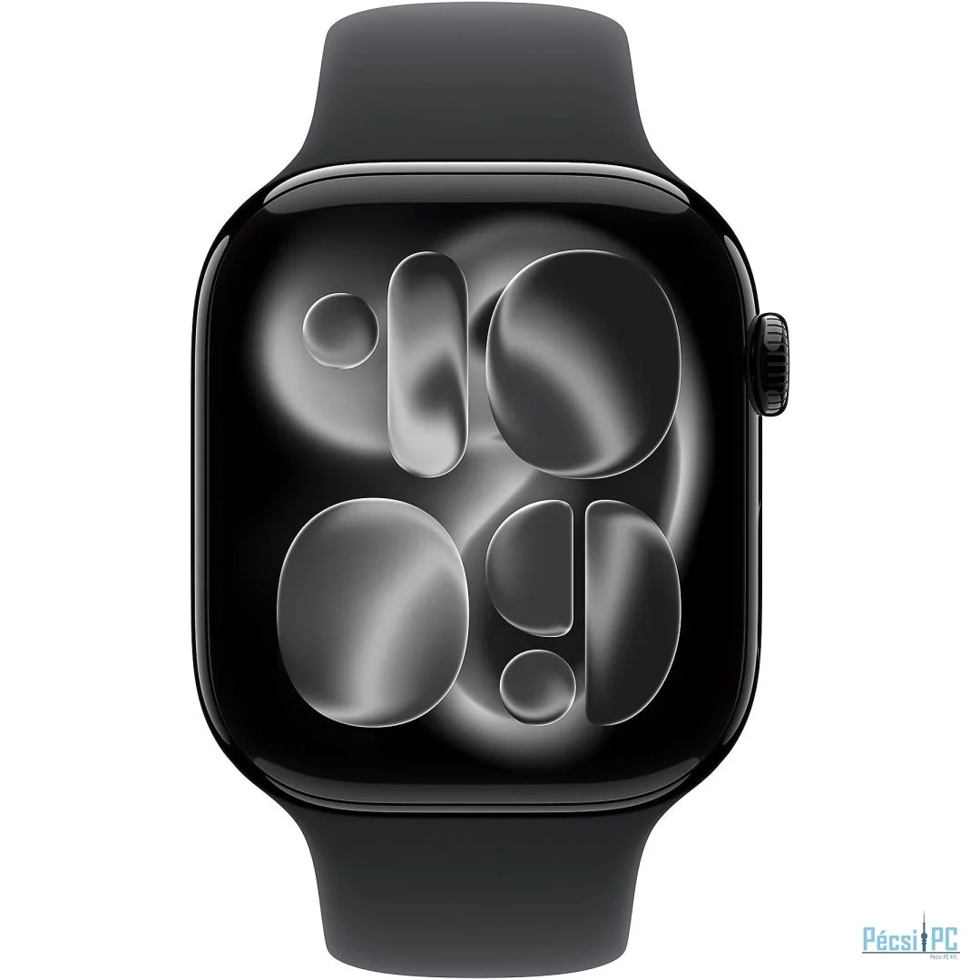 Apple Watch S11 Cellular 46mm Jet Black Aluminium Case with Black Sport Band S/M
