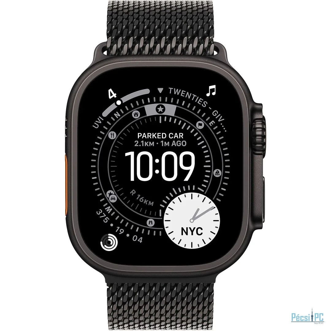 Apple Watch Ultra 3 Cellular 49mm Black Titanium Case with Black Titanium Milanese Loop Small