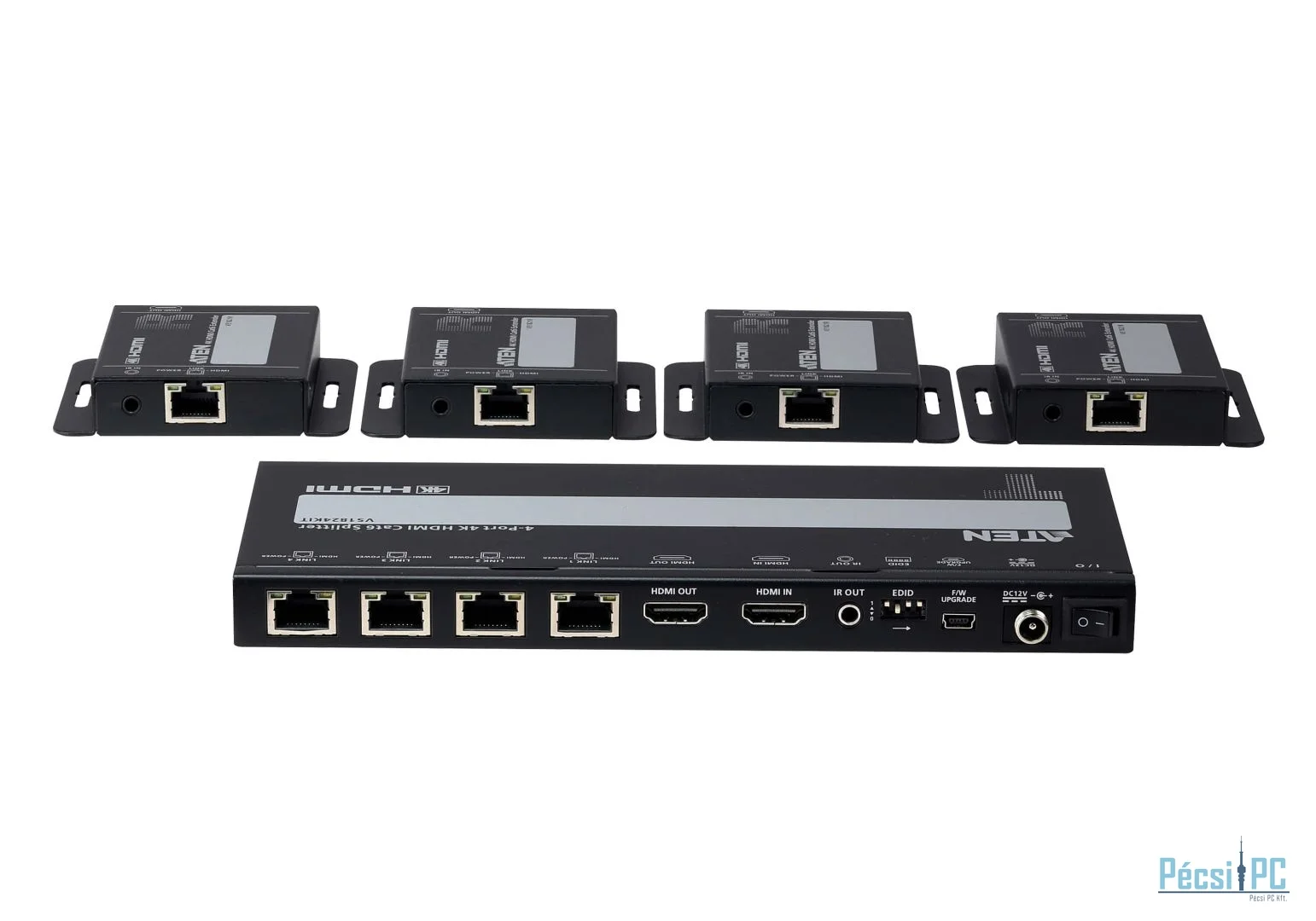ATEN VS1824KIT 4-Port 4K HDMI Cat 6 Splitter with Receivers