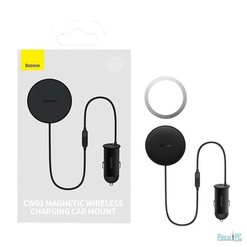 Baseus CW01 15W + 25W Magnetic Wireless Charging Car Mount + Charger Black