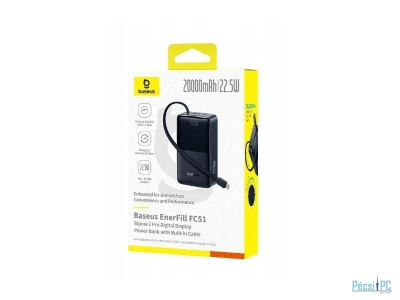 Baseus EnerFill Bipow2 Pro 20000mAh PowerBank Black