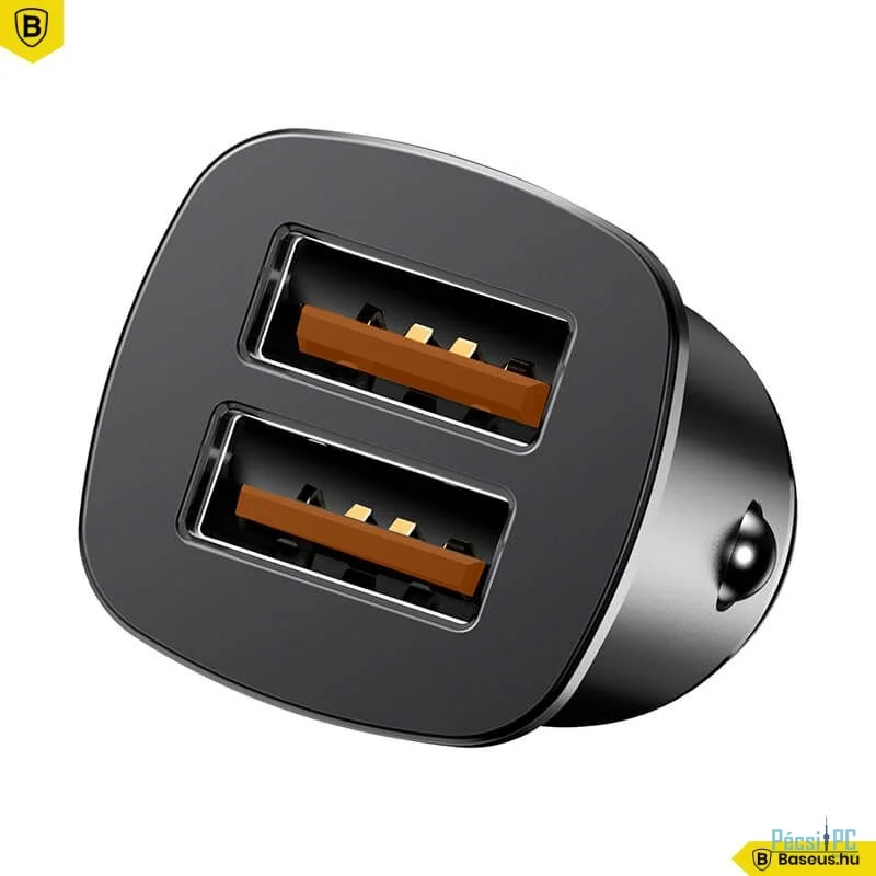 Baseus Square 2xUSB Car Charger Black