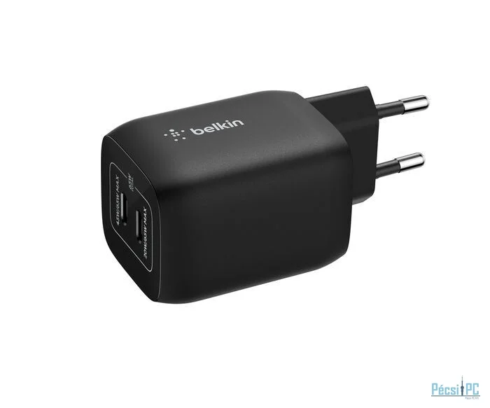 Belkin BoostCharge Dual Port USB-C Adapter Black