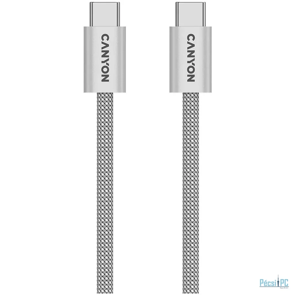 Canyon CND-CCMG60AB15LG OnWire 60MG C-C 60W Magnet Braided cable 1m Light Grey