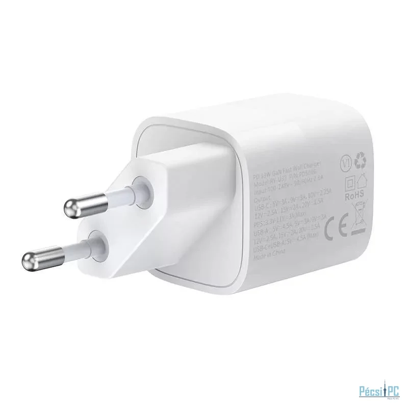 Choetech  PD5006W PD33W Type-C + USB EU Wall Charger White