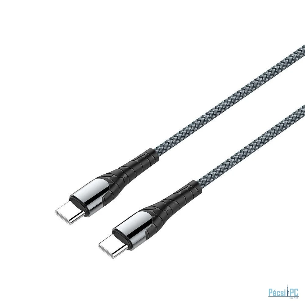 ColorWay Type-C to Type-C (PD Fast Charging 65W) 3.0A 1m Gray