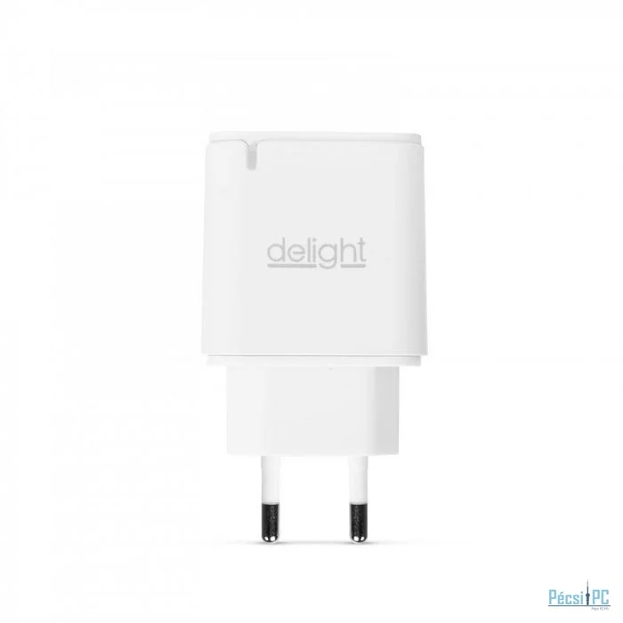 Delight USB QuickCharge 3.0 + Type C Adapter White