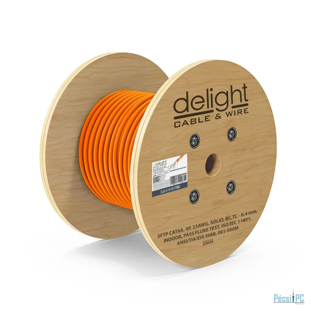 Delight CAT6A S-FTP Installation Cable 500m Orange