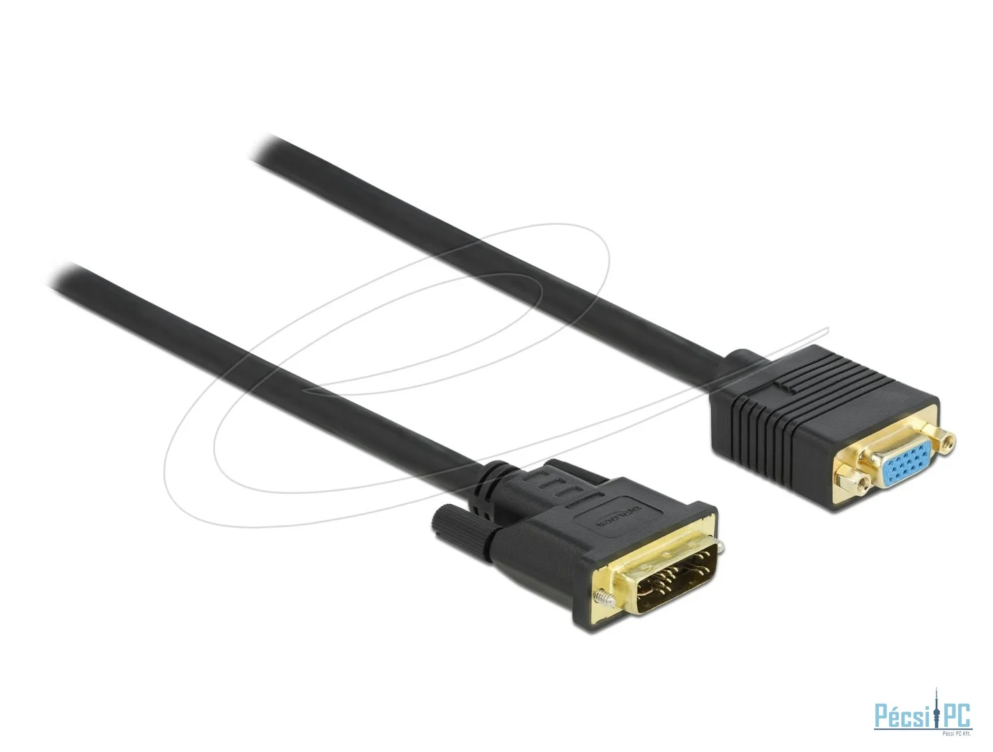 DeLock DVI 12+5 male to VGA female 1m Black