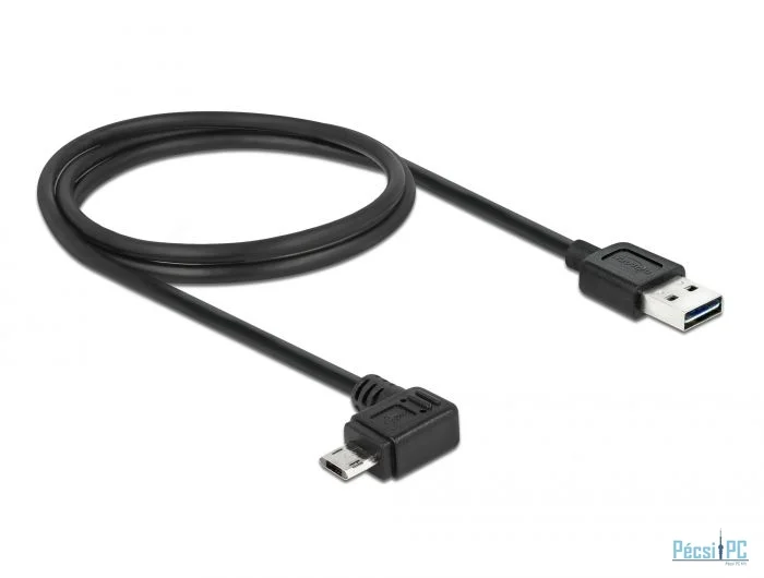 DeLock EASY-USB 2.0 Type-A male > EASY-USB 2.0 Type Micro-B male angled left/right 1m cable Black