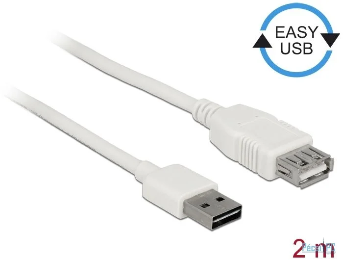 DeLock Extension cable EASY-USB 2.0 Type-A male > USB 2.0 Type-A female 2m White
