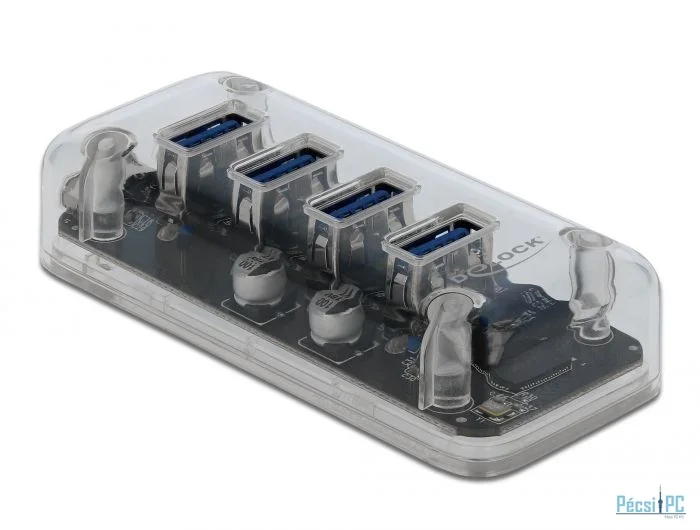 DeLock External USB 3.0 Hub with 4Ports Transparent