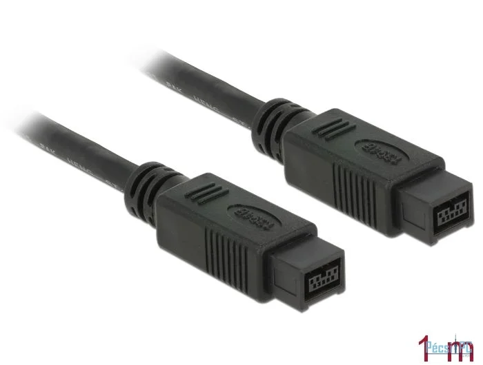 DeLock FireWire 9 pin male > 9 pin male 1m Cable Black