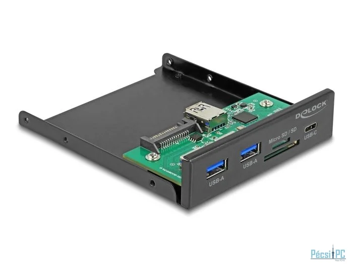 DeLock Front Panel 3.5″ USB 5 Gbps 1 x USB Type-C + 2 x USB Type-A + SD and Micro SD slot