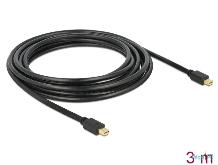 DeLock Mini DisplayPort 1.2 male > Mini DisplayPort male 4K 60 Hz 3.0m Cable Black