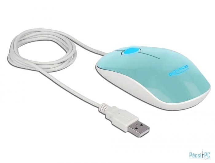 DeLock Optical 3-button LED Mouse USB Type-A Turquoise