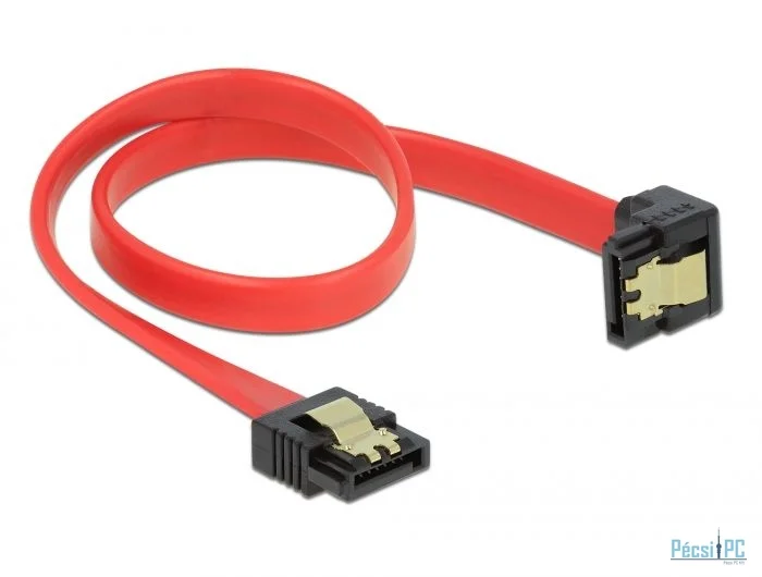 DeLock SATA 6 Gb/s Cable straight to downwards angled 30cm Red