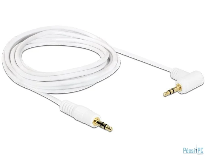 DeLock Stereo Jack Cable 3.5 mm 3 pin male > male angled 2m white